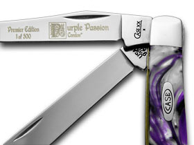 W.R. Case XX Knives Purple Passion Genuine Corelon 1/500 Mini Trapper Pocket Knife 9207PP