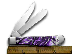 W.R. Case XX Knives Purple Passion Genuine Corelon 1/500 Mini Trapper Pocket Knife 9207PP