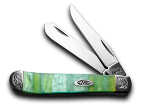 Case XX™ Knives Mini Trapper Engraved Bolster Genuine Rainbow Corelon 9207RB/E