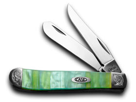 W.R. Case XX Knives Engraved Bolster Series Genuine Rainbow Corelon Mini Trapper Pocket Knife 9207RB/E