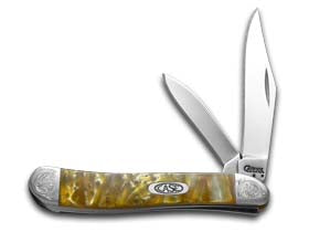 Case XX™ Knives Peanut Engraved Bolster Abalone Corelon Stainless Pocket Knife 9220AB/E