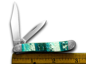 W.R. Case XX Knives Engraved Bolster Series Genuine Cloudland Corelon Peanut Pocket Knife 9220CL/E