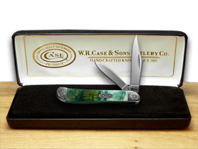 W.R. Case XX Knives Engraved Bolster Series Genuine Cloudland Corelon Peanut Pocket Knife 9220CL/E