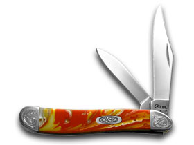 W.R. Case XX Knives Engraved Bolster Series Genuine Fire Box Corelon Peanut Pocket Knife 9220FIB/E