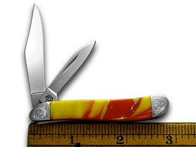 W.R. Case XX Knives Engraved Bolster Series Genuine Fire Box Corelon Peanut Pocket Knife 9220FIB/E