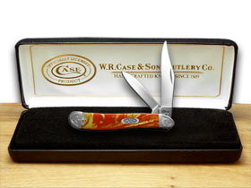 W.R. Case XX Knives Engraved Bolster Series Genuine Fire Box Corelon Peanut Pocket Knife 9220FIB/E