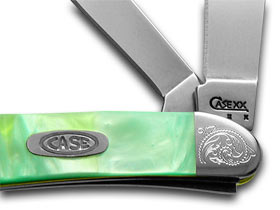 Case XX™ Knives Peanut Engraved Bolster Rainbow Corelon Stainless Pocket Knife 9220RB/E