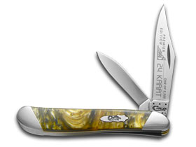 W.R. Case XX Knives Slant Series 24 Karat Corelon Peanut 1/2500 Stainless Pocket Knife S922024KT