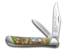 W.R. Case XX Knives Slant Series Abalone Corelon Peanut 1/2500 Stainless Pocket Knife S9220AB