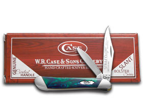 W.R. Case XX Knives Slant Series Aquarius Corelon Peanut 1/2500 Stainless Pocket Knife S9220AQ