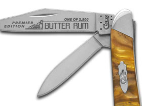W.R. Case XX Knives Slant Series Butter Rum Corelon Peanut 1/2500 Stainless Pocket Knife S9220BR