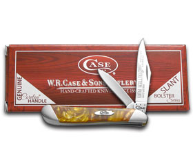 W.R. Case XX Knives Slant Series Butter Rum Corelon Peanut 1/2500 Stainless Pocket Knife S9220BR