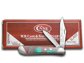 W.R. Case XX Knives Slant Series Coral Sea Corelon Peanut 1/2500 Stainless Pocket Knife S9220CS