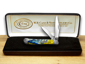 Case XX™ Knives Peanut Engraved Bolster Sapphire Glow Corelon Stainless 9220SG/E