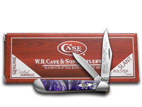 W.R. Case XX Knives Slant Series Purple Passion Corelon Peanut 1/2500 Stainless Pocket Knife S9220PP
