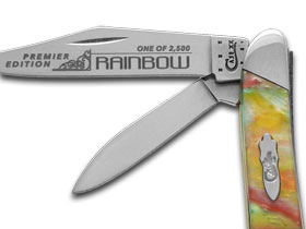 W.R. Case XX Knives Slant Series Rainbow Corelon Peanut 1/2500 Stainless Pocket Knife S9220RB