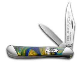 W.R. Case XX Knives Slant Series Sapphire Glow Corelon Peanut 1/2500 Stainless Pocket Knife S9220SG