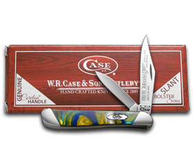 W.R. Case XX Knives Slant Series Sapphire Glow Corelon Peanut 1/2500 Stainless Pocket Knife S9220SG