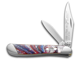W.R. Case XX Knives Slant Series Star Spangled Banner Corelon Peanut 1/2500 Stainless Pocket Knife S9220STAR