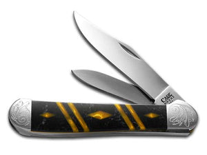 W.R. Case XX Knives Copperhead Diamond Series 1/500 Black Pearl & Pot of Gold Corelon 9249BKPGD/DE Stainless Pocket Knife