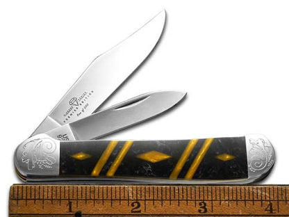 W.R. Case XX Knives Copperhead Diamond Series 1/500 Black Pearl & Pot of Gold Corelon 9249BKPGD/DE Stainless Pocket Knife