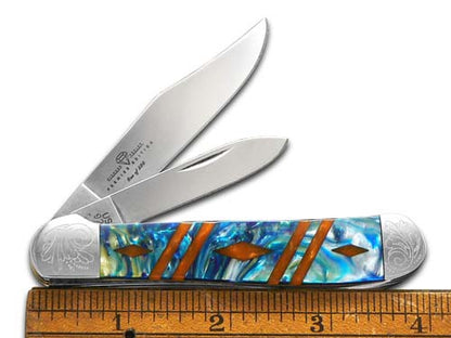 W.R. Case XX Knives Copperhead Diamond Series 1/500 Cat's Eye & Burly Oak Corelon 9249CEBO/DE Stainless Pocket Knife