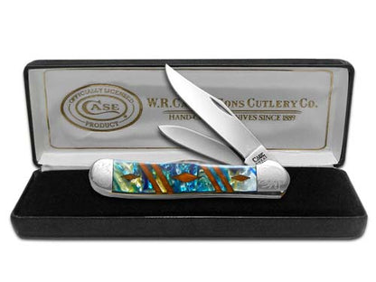 W.R. Case XX Knives Copperhead Diamond Series 1/500 Cat's Eye & Burly Oak Corelon 9249CEBO/DE Stainless Pocket Knife