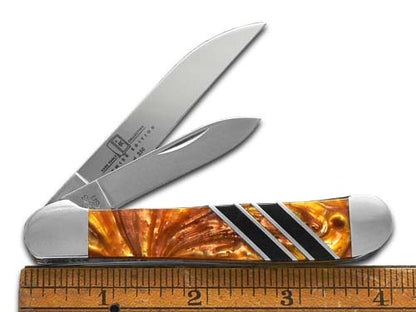 W.R. Case XX Knives Copperhead Vault Collection 24K & Black Pearl Corelon 9249W-24KBLK Stainless Pocket Knife