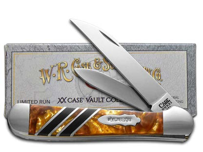 W.R. Case XX Knives Copperhead Vault Collection 24K & Black Pearl Corelon 9249W-24KBLK Stainless Pocket Knife