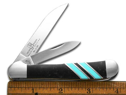 W.R. Case XX Knives Copperhead Vault Collection Black Pearl & Turquoise Corelon 9249W-BLKTUR Stainless Pocket Knife