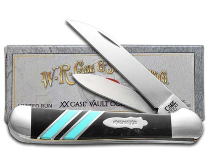 W.R. Case XX Knives Copperhead Vault Collection Black Pearl & Turquoise Corelon 9249W-BLKTUR Stainless Pocket Knife