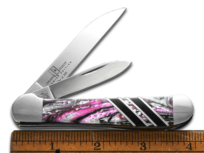 W.R. Case XX Knives Copperhead Vault Collection 1/250 Black & Pink & America's Black Coal Corelon 9249W-BNKABC Stainless Pocket Knife