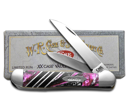W.R. Case XX Knives Copperhead Vault Collection 1/250 Black & Pink & America's Black Coal Corelon 9249W-BNKABC Stainless Pocket Knife