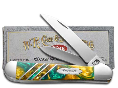 W.R. Case XX Knives Copperhead Vault Collection Cat's Eye & 24K Corelon 9249W-CE24K Stainless Pocket Knife
