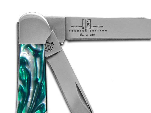 W.R. Case XX Knives Copperhead Vault Collection 1/250 Emerald Pearl & America's Black Coal Corelon 9249W-EMABC Stainless Pocket Knife