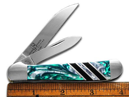 W.R. Case XX Knives Copperhead Vault Collection 1/250 Emerald Pearl & America's Black Coal Corelon 9249W-EMABC Stainless Pocket Knife