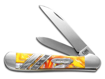 W.R. Case XX Knives Copperhead Vault Collection Fire in the Box & Ivory Quartz Corelon 9249W-FIBIQ Stainless Pocket Knife