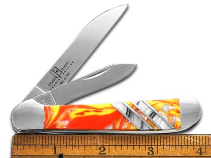 W.R. Case XX Knives Copperhead Vault Collection Fire in the Box & Ivory Quartz Corelon 9249W-FIBIQ Stainless Pocket Knife