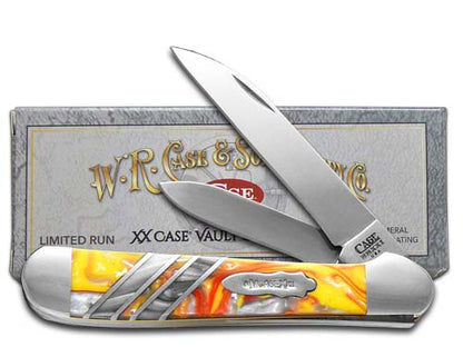 W.R. Case XX Knives Copperhead Vault Collection Fire in the Box & Ivory Quartz Corelon 9249W-FIBIQ Stainless Pocket Knife