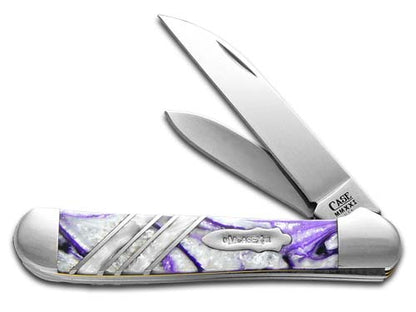 W.R. Case XX Knives Copperhead Vault Collection Purple Passion & Ivory Quartz Corelon 9249W-PPIQ Stainless Pocket Knife
