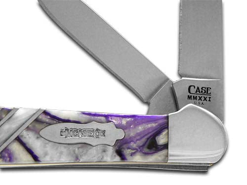 W.R. Case XX Knives Copperhead Vault Collection Purple Passion & Ivory Quartz Corelon 9249W-PPIQ Stainless Pocket Knife