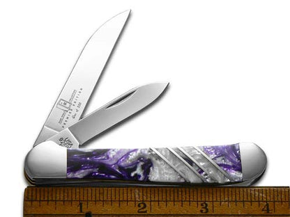 W.R. Case XX Knives Copperhead Vault Collection Purple Passion & Ivory Quartz Corelon 9249W-PPIQ Stainless Pocket Knife