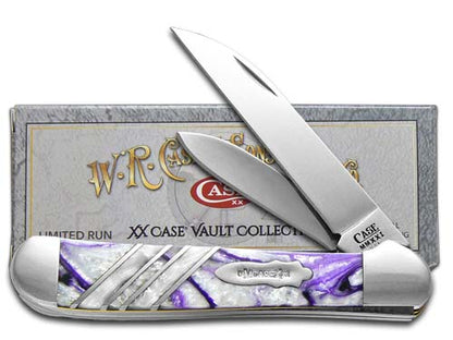 W.R. Case XX Knives Copperhead Vault Collection Purple Passion & Ivory Quartz Corelon 9249W-PPIQ Stainless Pocket Knife