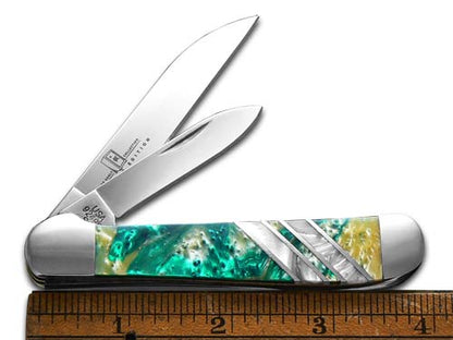 W.R. Case XX Knives Copperhead Vault Collection 1/250 Seafoam & White Pearl Corelon 9249W-SEAWP Stainless Pocket Knife