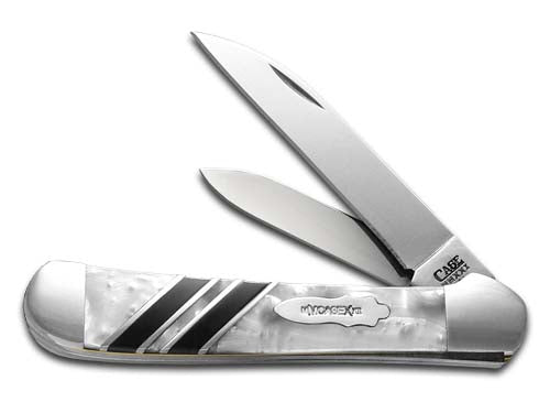 W.R. Case XX Knives Copperhead Vault Collection White Pearl & Black Pearl Corelon 9249W-WPBLK Stainless Pocket Knife