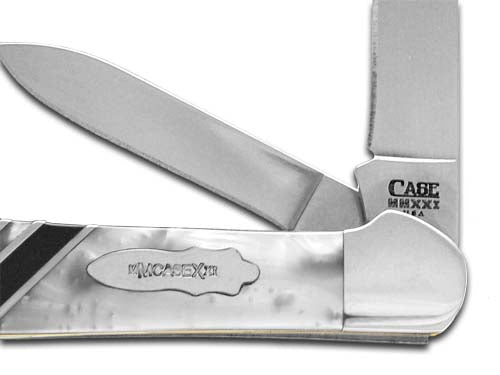 W.R. Case XX Knives Copperhead Vault Collection White Pearl & Black Pearl Corelon 9249W-WPBLK Stainless Pocket Knife