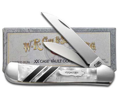 W.R. Case XX Knives Copperhead Vault Collection White Pearl & Black Pearl Corelon 9249W-WPBLK Stainless Pocket Knife