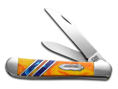 W.R. Case XX Knives Copperhead Vault Collection 1/250 Yellowish Orange & Blue Cloud Corelon 9249W-YOBC Stainless Pocket Knife