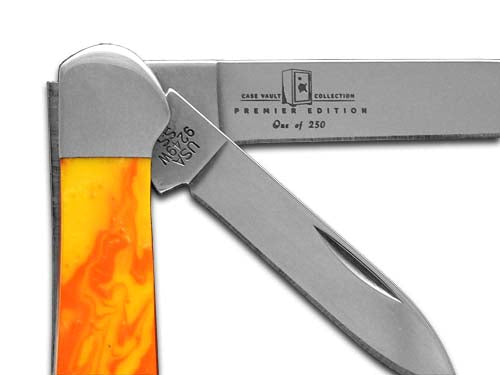 W.R. Case XX Knives Copperhead Vault Collection 1/250 Yellowish Orange & Blue Cloud Corelon 9249W-YOBC Stainless Pocket Knife