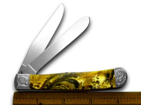 Case XX™ Knives Trapper 24K Corelon Engraved Bolster Stainless Pocket Knife 9254/E